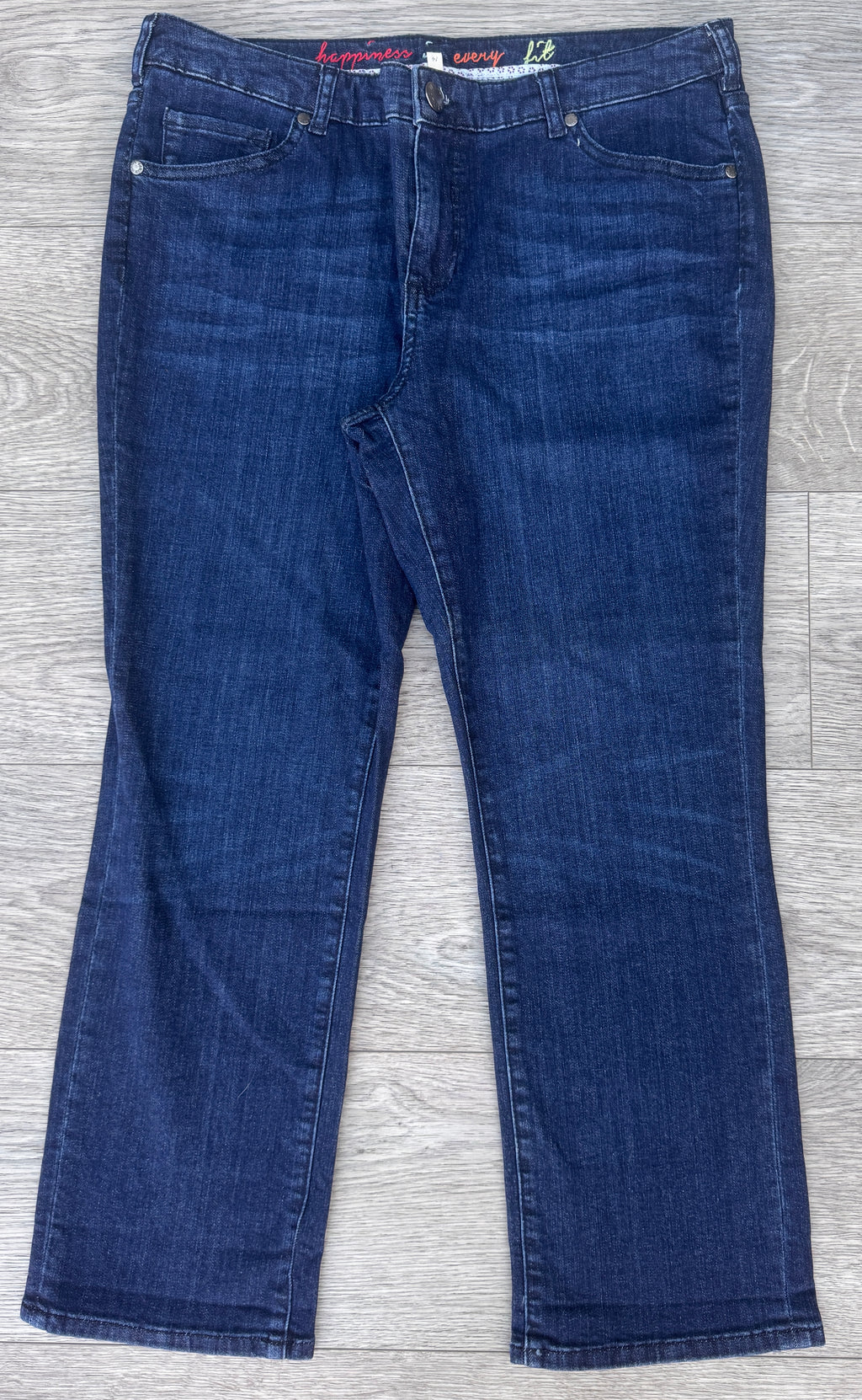 White Stuff Womens Jeans UK 14 W34 L25 Southern Ocean Crop Slim Fit Blue