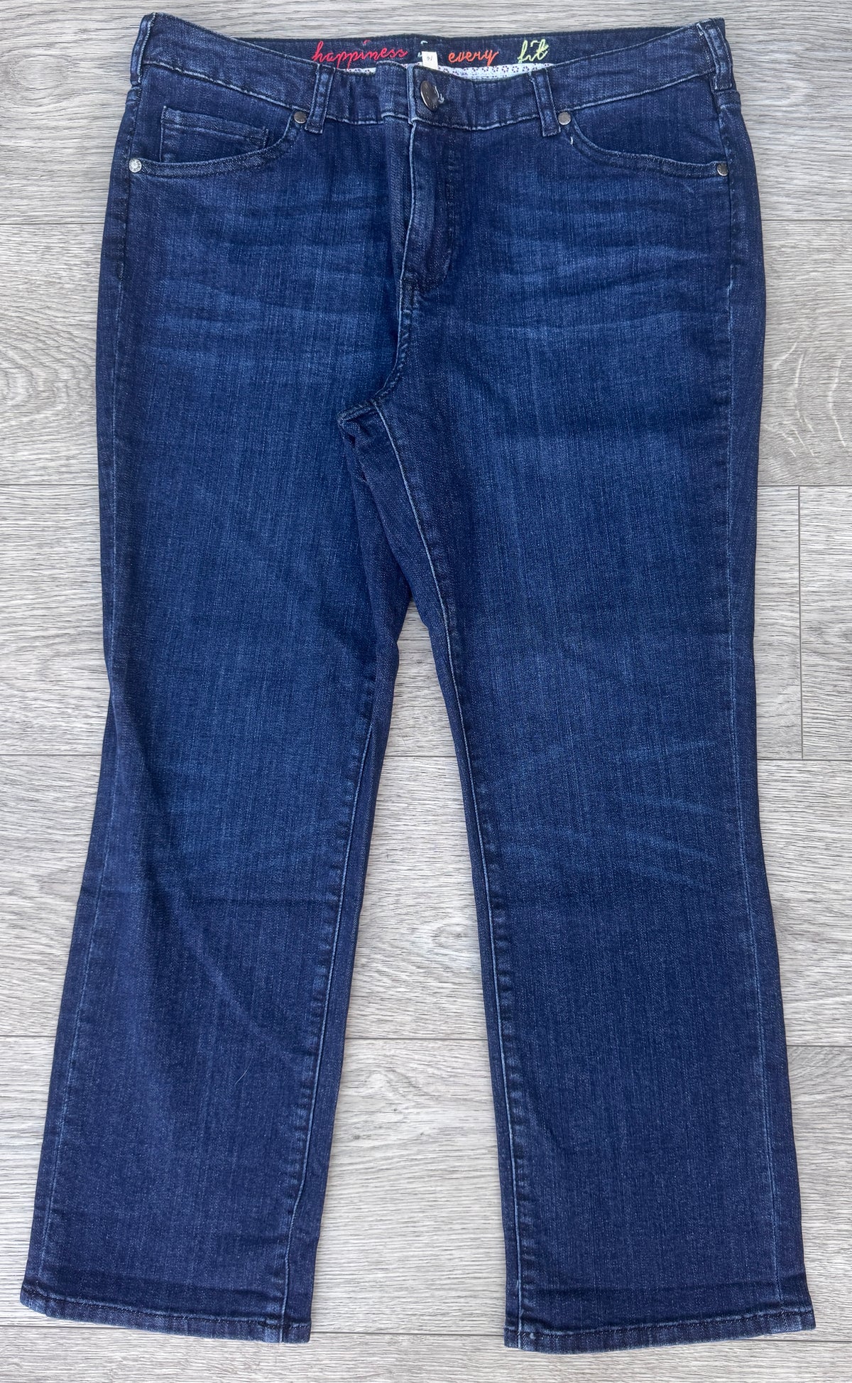 White Stuff Womens Jeans UK 14 W34 L25 Southern Ocean Crop Slim Fit Blue