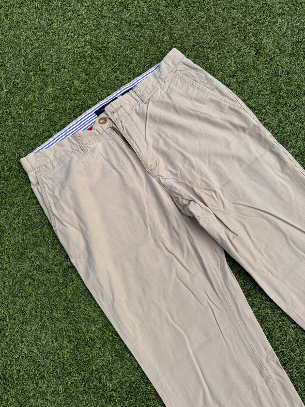 Tommy Hilfiger Mens Chino Trousers W34 L34 Beige Stone Slim Fit