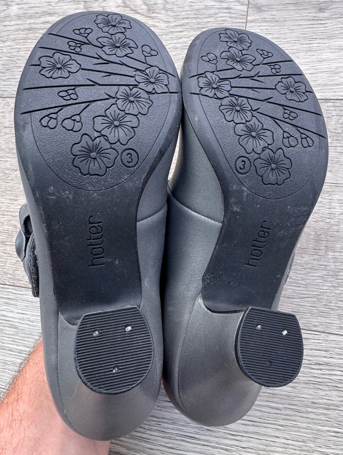 Hotter Comfort Concept Womens Grey Mary Jane Court Shoes UK 3