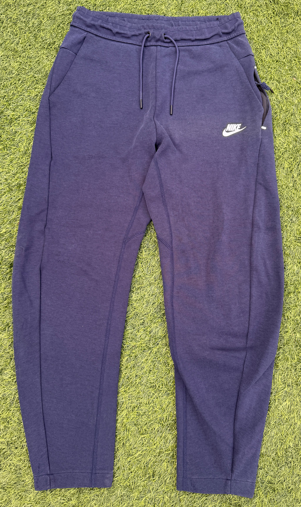 Nike Mens Joggers Small Navy Blue Tracksuit Bottoms Slim Fit Swoosh