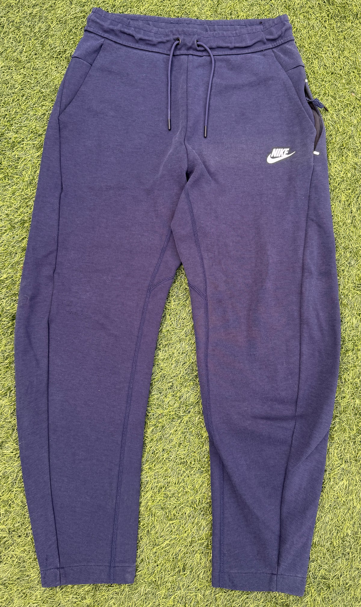 Nike Mens Joggers Small Navy Blue Tracksuit Bottoms Slim Fit Swoosh