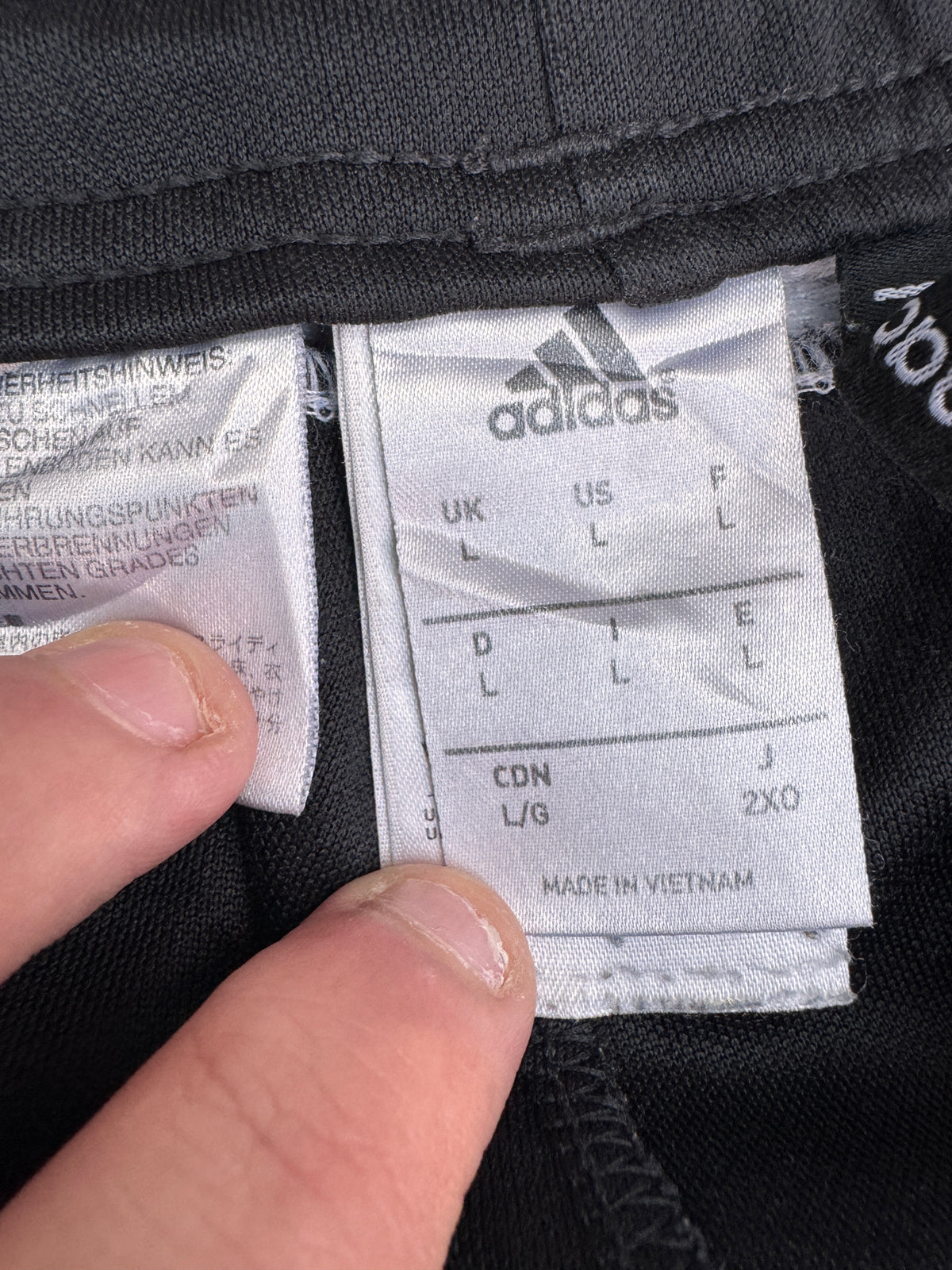Adidas Mens Tracksuit Bottoms Large Black White 3 Stripe Training