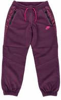 Nike Mens Joggers Medium Burgundy Pink Logo Fleece Tracksuit Bottoms Zip Pocket