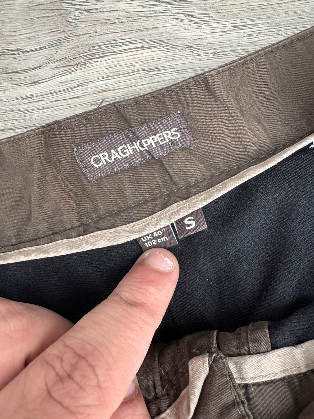 Craghoppers Mens Cargo Trousers W40 L28 Brown Walking Hiking Outdoor Short Leg
