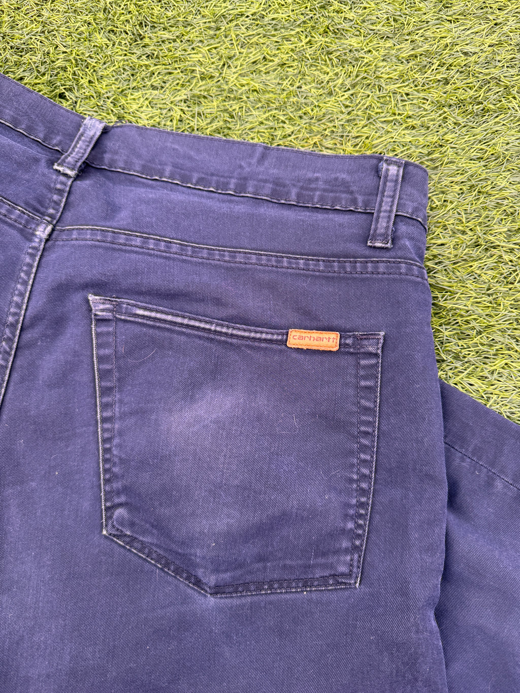 Carhartt WIP Vicious Pants Mens W33 L32 Navy Blue Slim Tapered Jeans