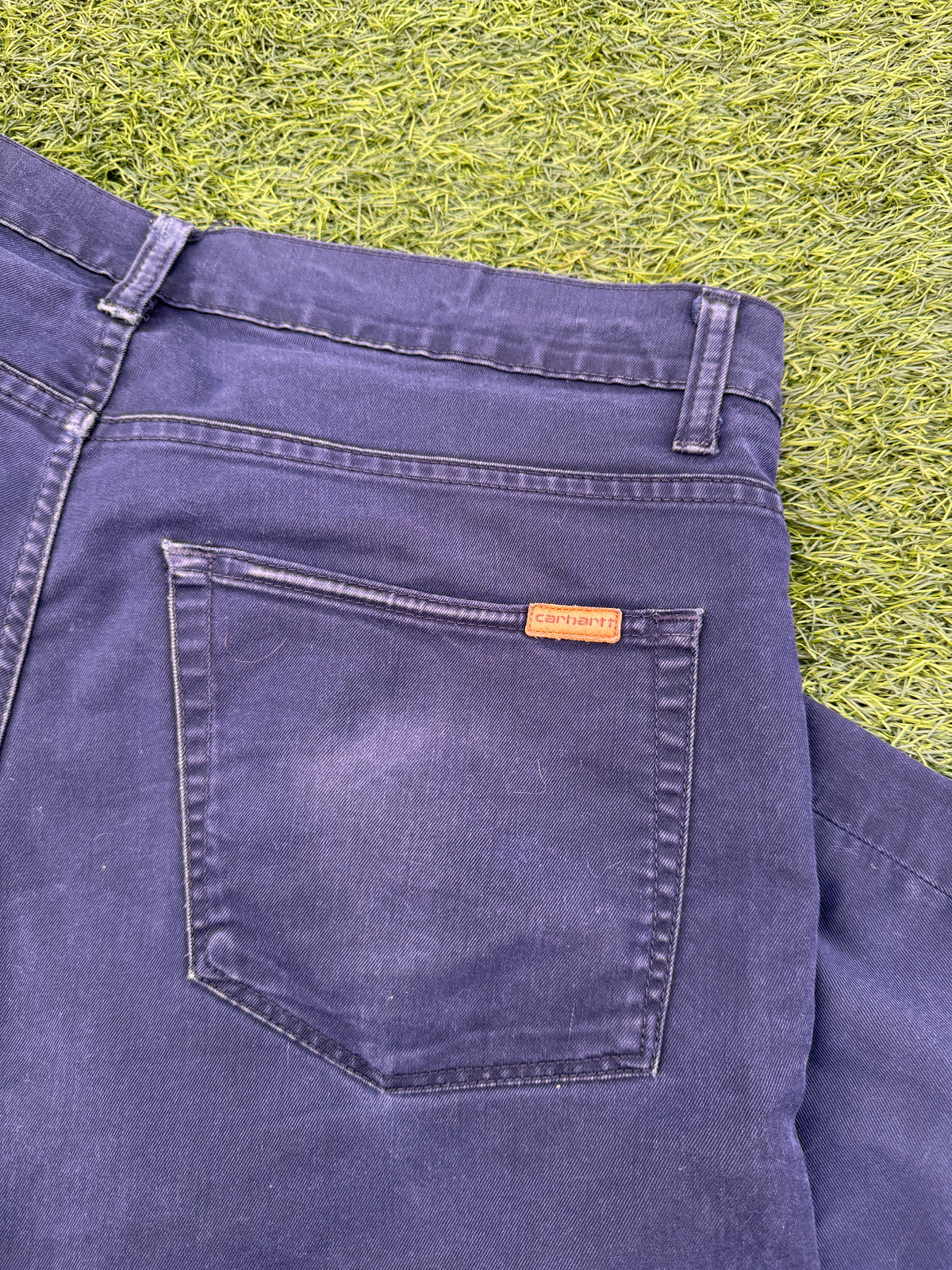 Carhartt WIP Vicious Pants Mens W33 L32 Navy Blue Slim Tapered Jeans