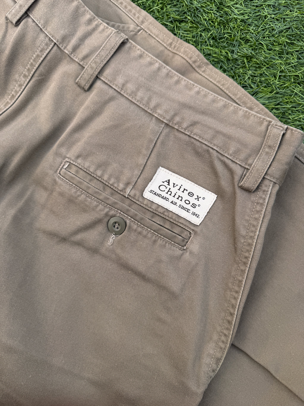 Avirex Mens Chino Trousers Size W34 L30 Beige Stone Straight Leg