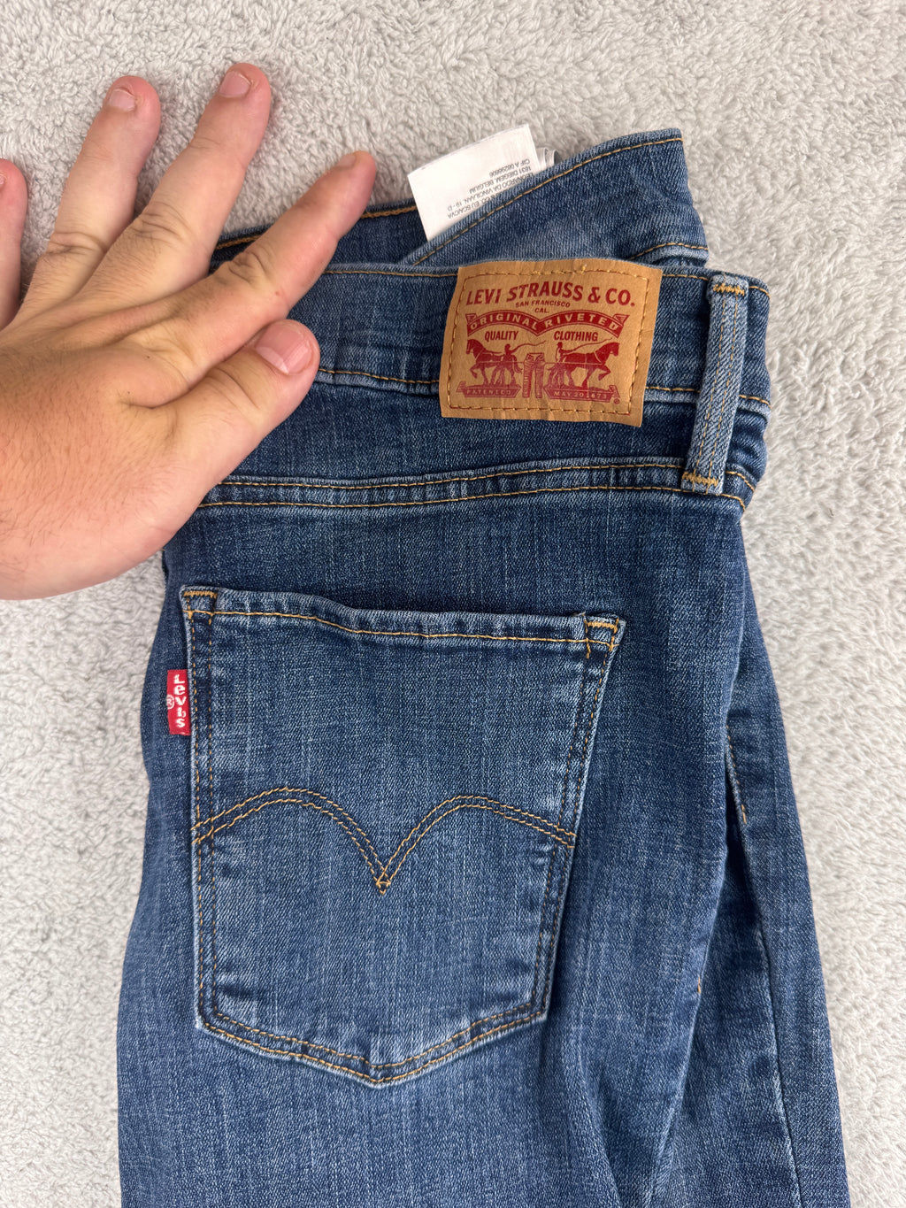 Levis 315 Shaping Bootcut Womens Jeans W30 L30 Blue Stretch Denim Flared