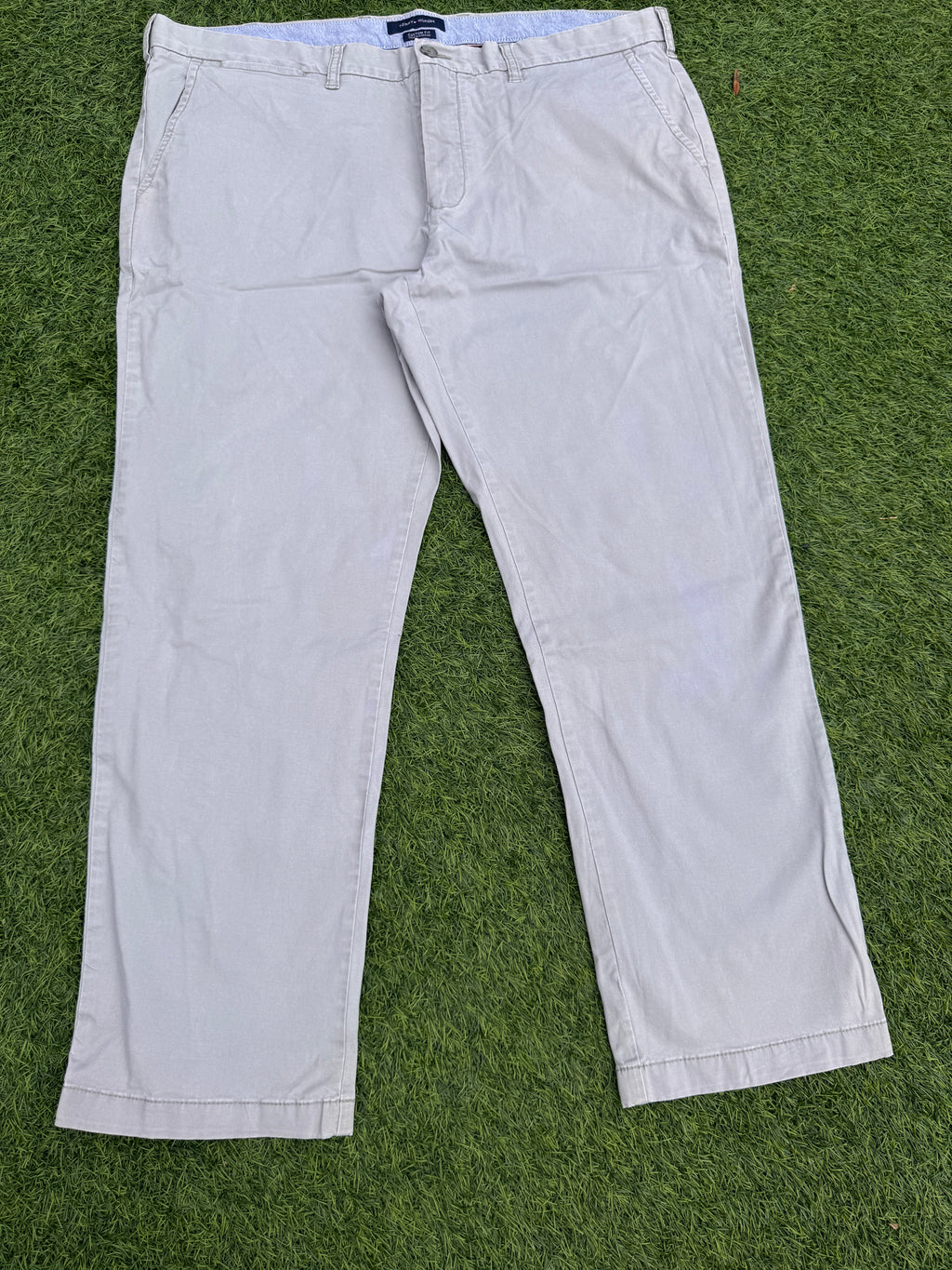 Tommy Hilfiger Mens Chino Trousers W40 L30 Grey Custom Fit Relaxed