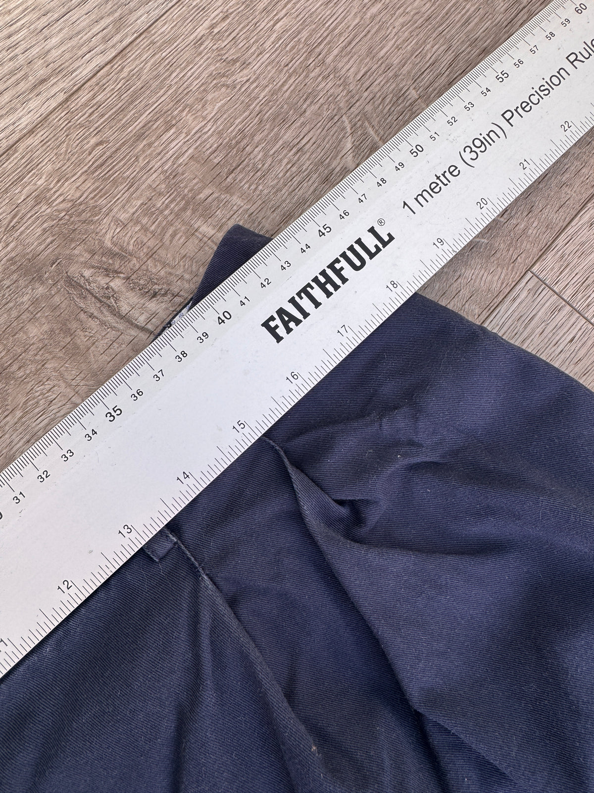 Tommy Hilfiger Womens Navy Chino Trousers Size 14 Pleated Straight Wide Leg