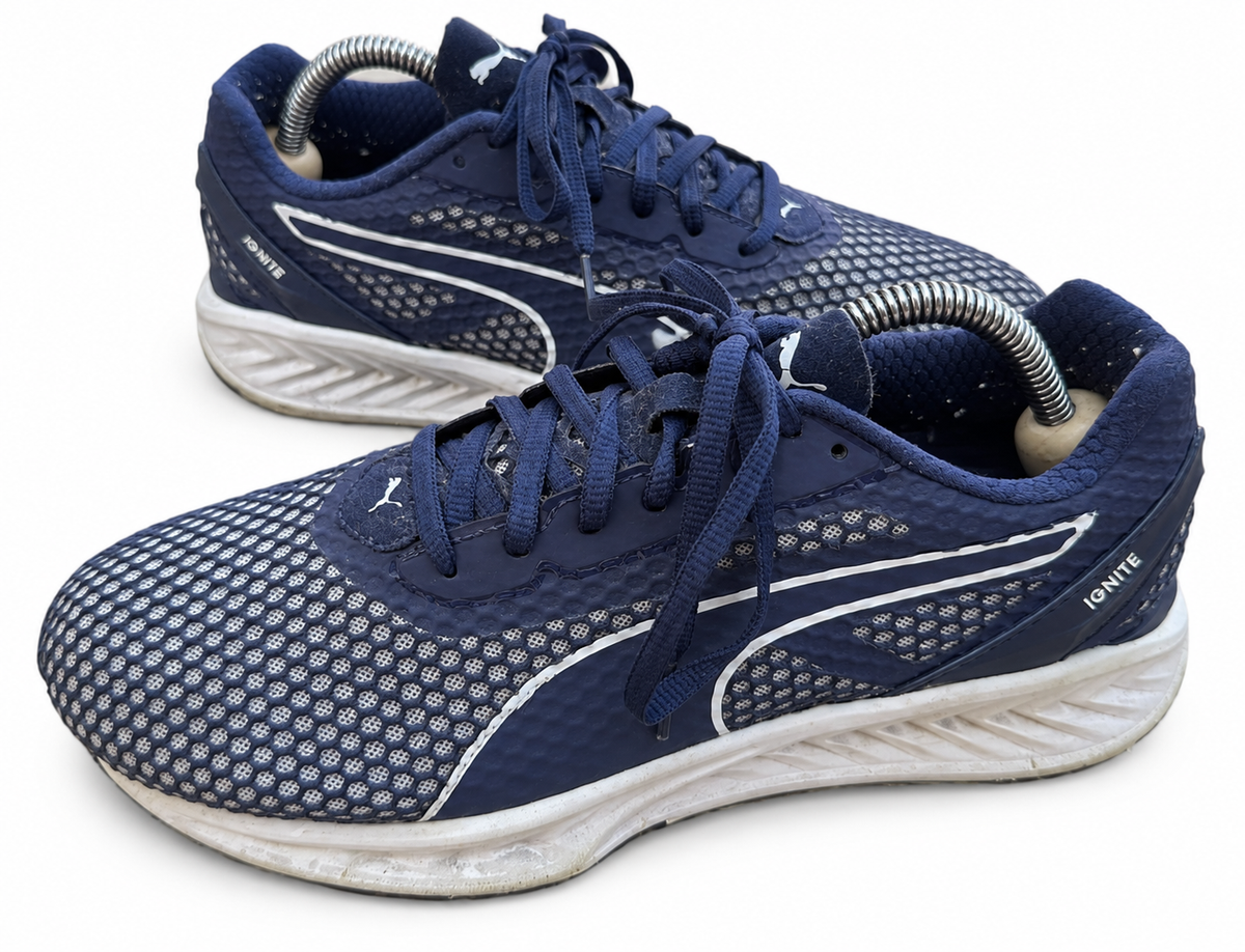 Puma Ignite Mens Running Trainers Navy Blue White UK 6.5