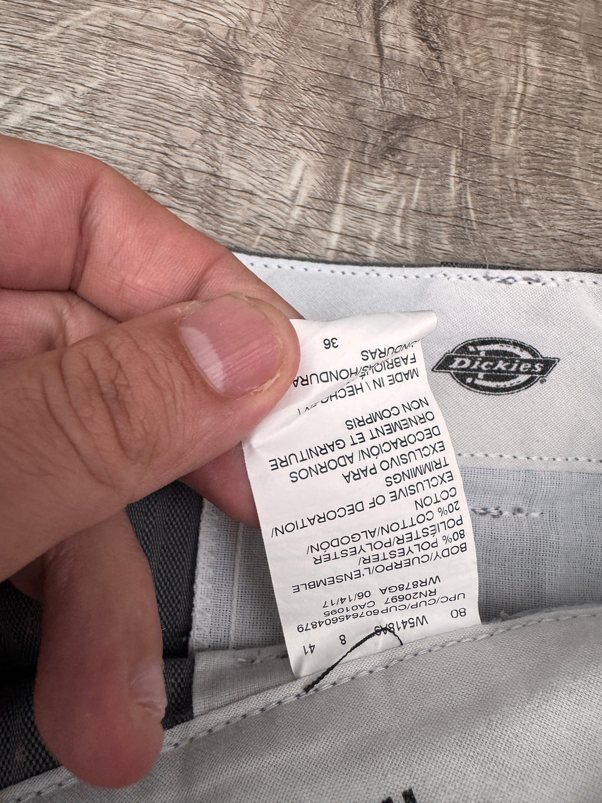 Dickies Mens Shorts W36 Grey Stripe Regular Fit Workwear Skate Cargo Work