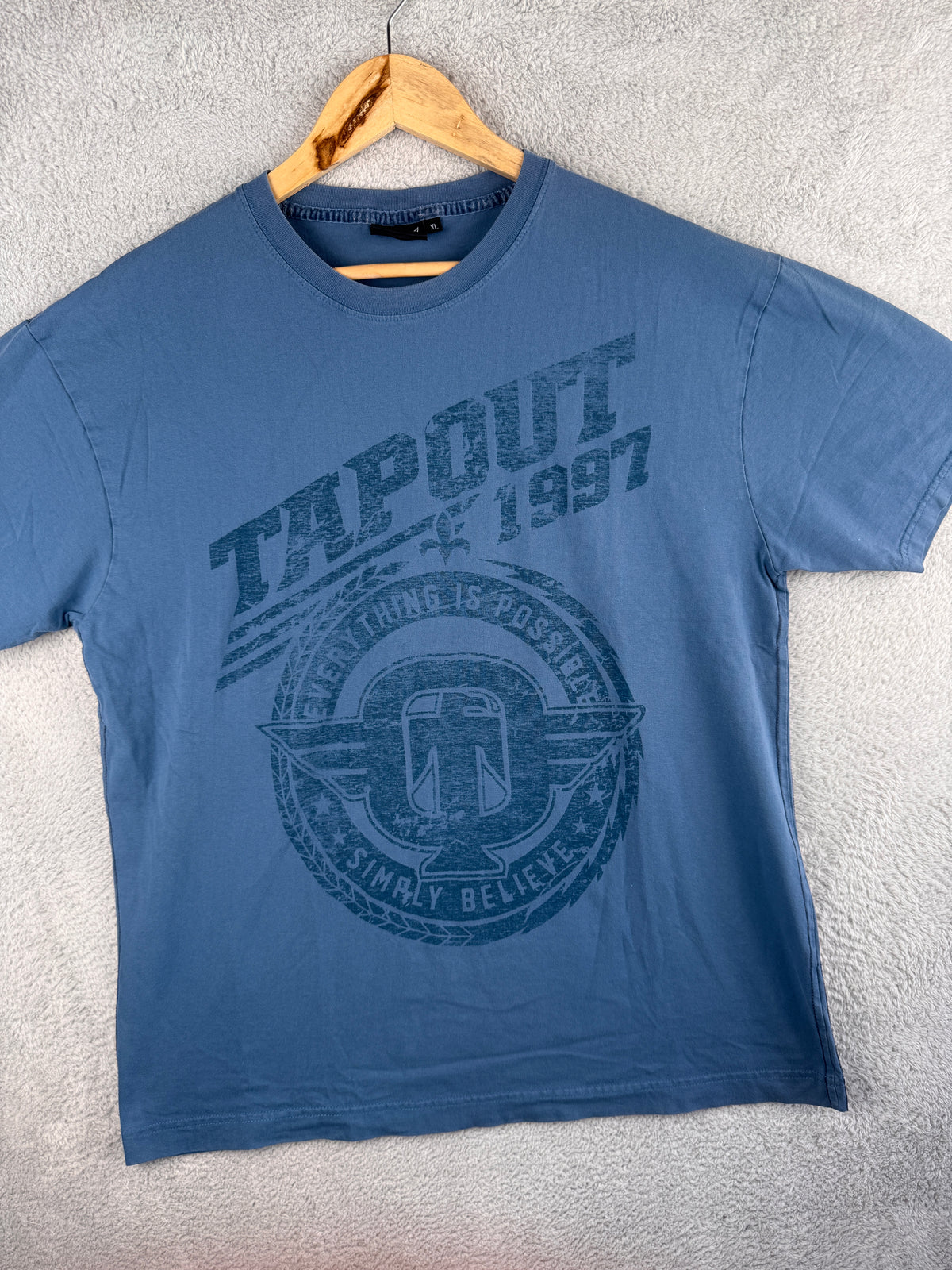 Tapout Mens T Shirt XL Blue 1997 Logo Graphic MMA UFC Style