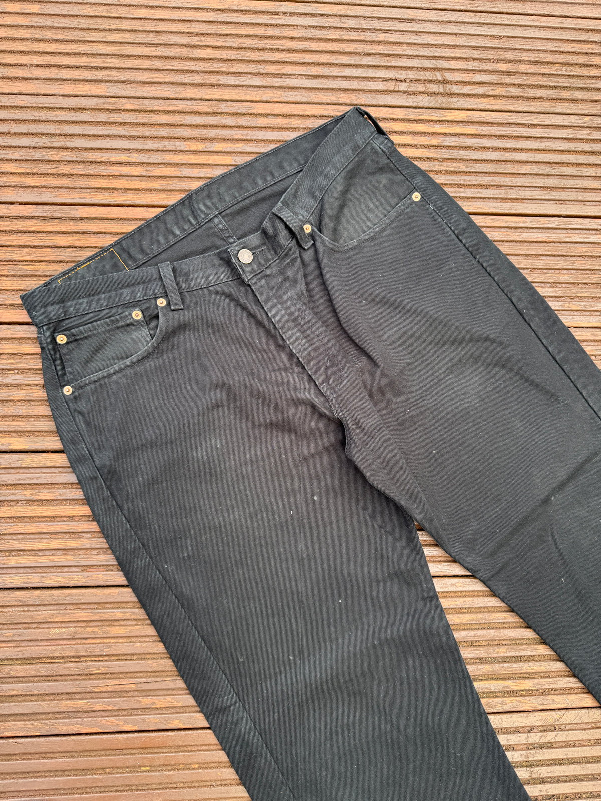 Levis 751 Mens Jeans W36 L32 Black Straight Leg Denim