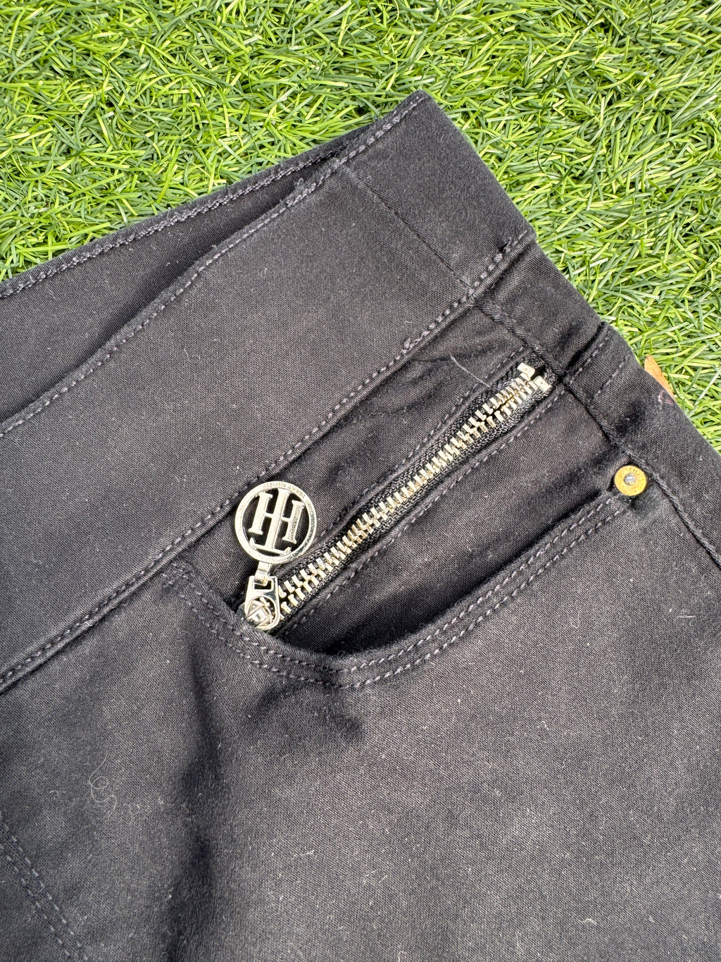 Tommy Hilfiger Womens Black Skinny Trousers Jeans Size 10 Stretch Zip Pocket