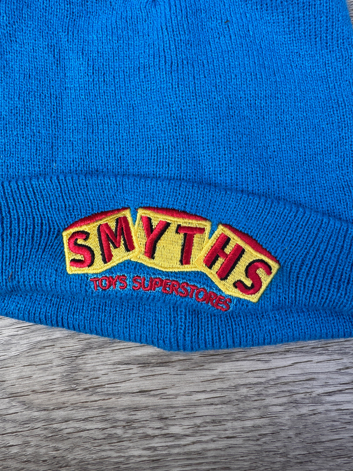 Smyths Toys Superstores Beanie Hat Blue Embroidered Logo Staff Workwear