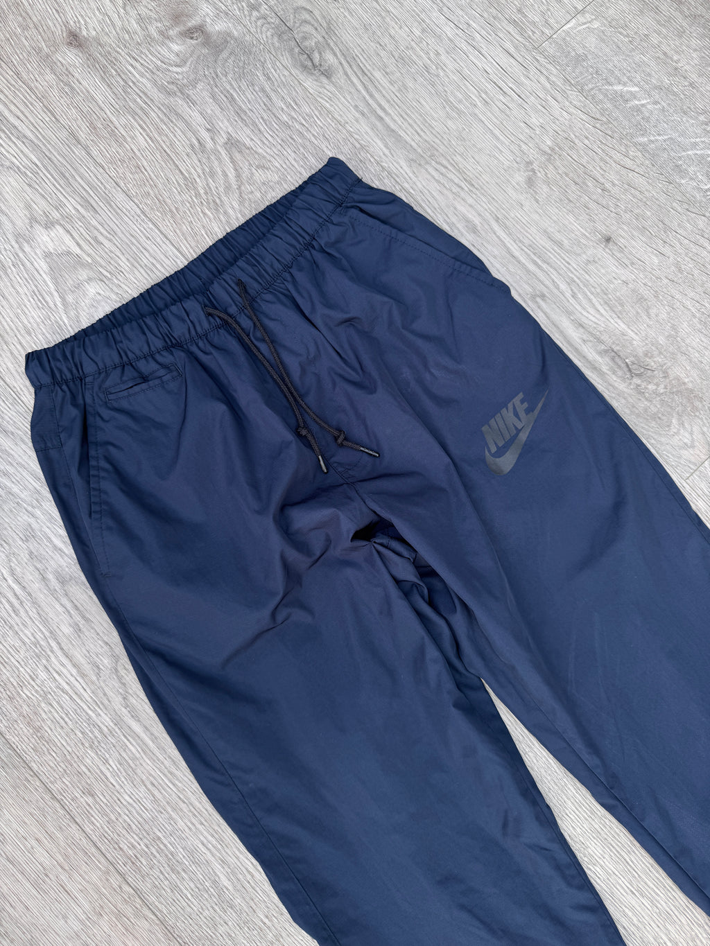 Nike Sportswear Track Pants Mens Small Navy Blue Lined Joggers Swoosh Cuffed