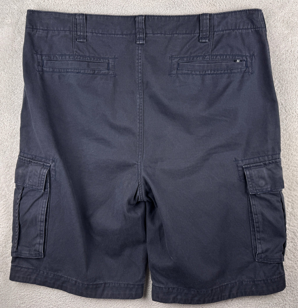 Nautica Jeans Co Mens Cargo Shorts W40 Navy Blue Cotton Utility Combat