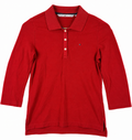 Tommy Hilfiger Womens Small Red Polo Shirt Long Sleeve Rugby