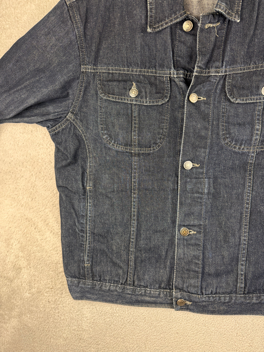 Next Womens Denim Jacket Large Dark Blue Indigo Trucker Western