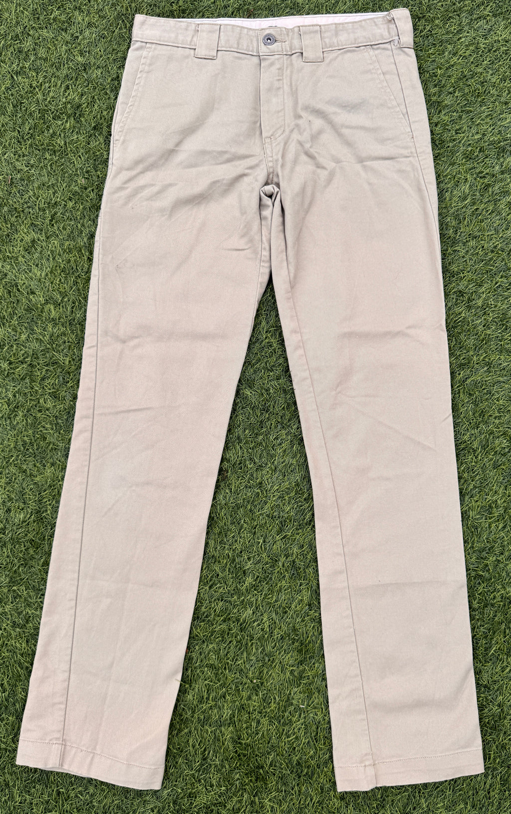 Dickies Womens Beige Chino Trousers Skinny Straight Fit W30 L30