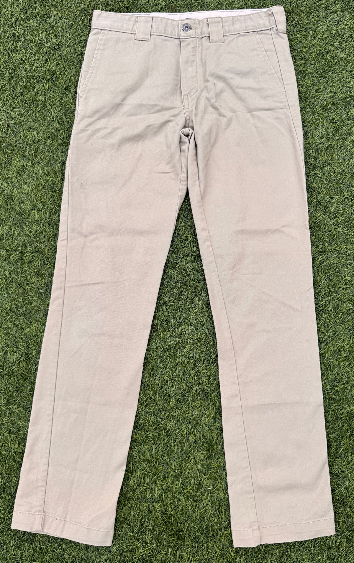 Dickies Womens Beige Chino Trousers Skinny Straight Fit W30 L30