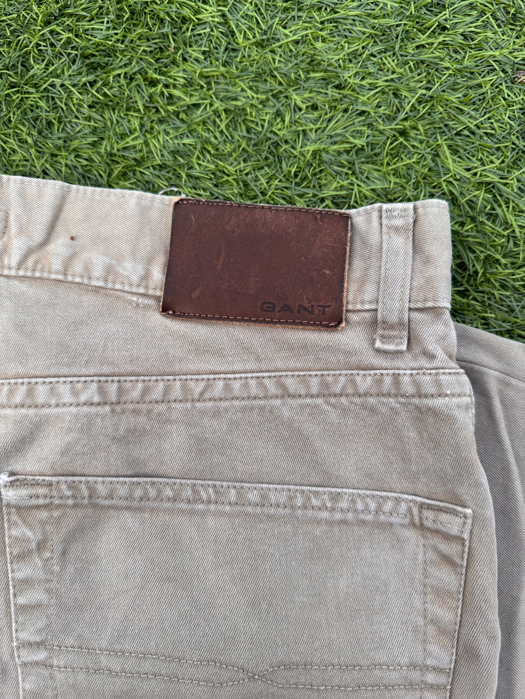 GANT Jason Mens Jeans W32 L32 Beige Stone Regular Fit Straight Leg
