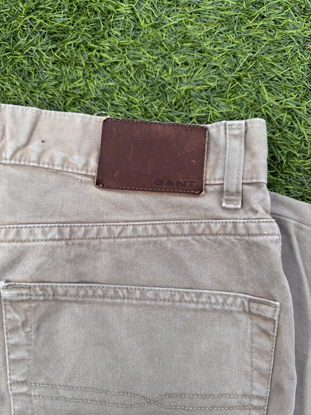 GANT Jason Mens Jeans W32 L32 Beige Stone Regular Fit Straight Leg