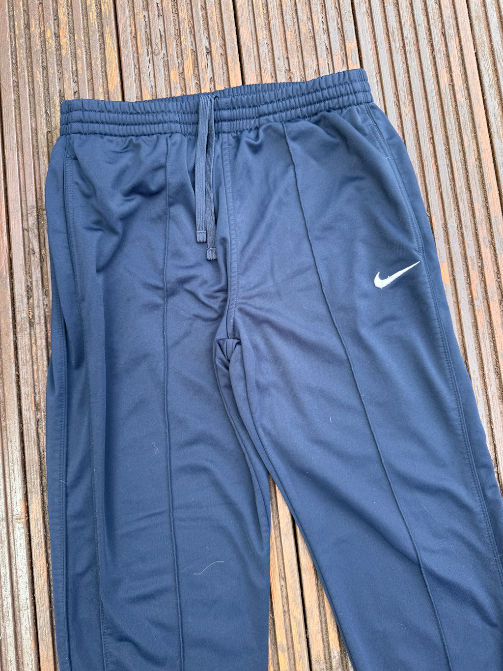 Nike Mens Track Pants Size Medium Navy Blue Swoosh Joggers Athletic Dept