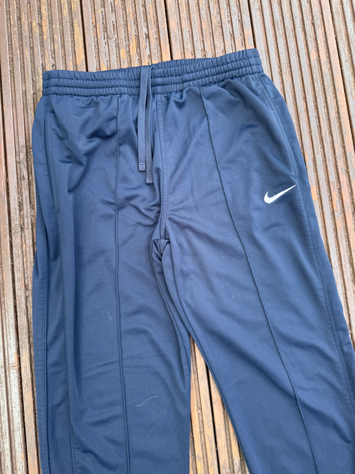 Nike Mens Track Pants Size Medium Navy Blue Swoosh Joggers Athletic Dept