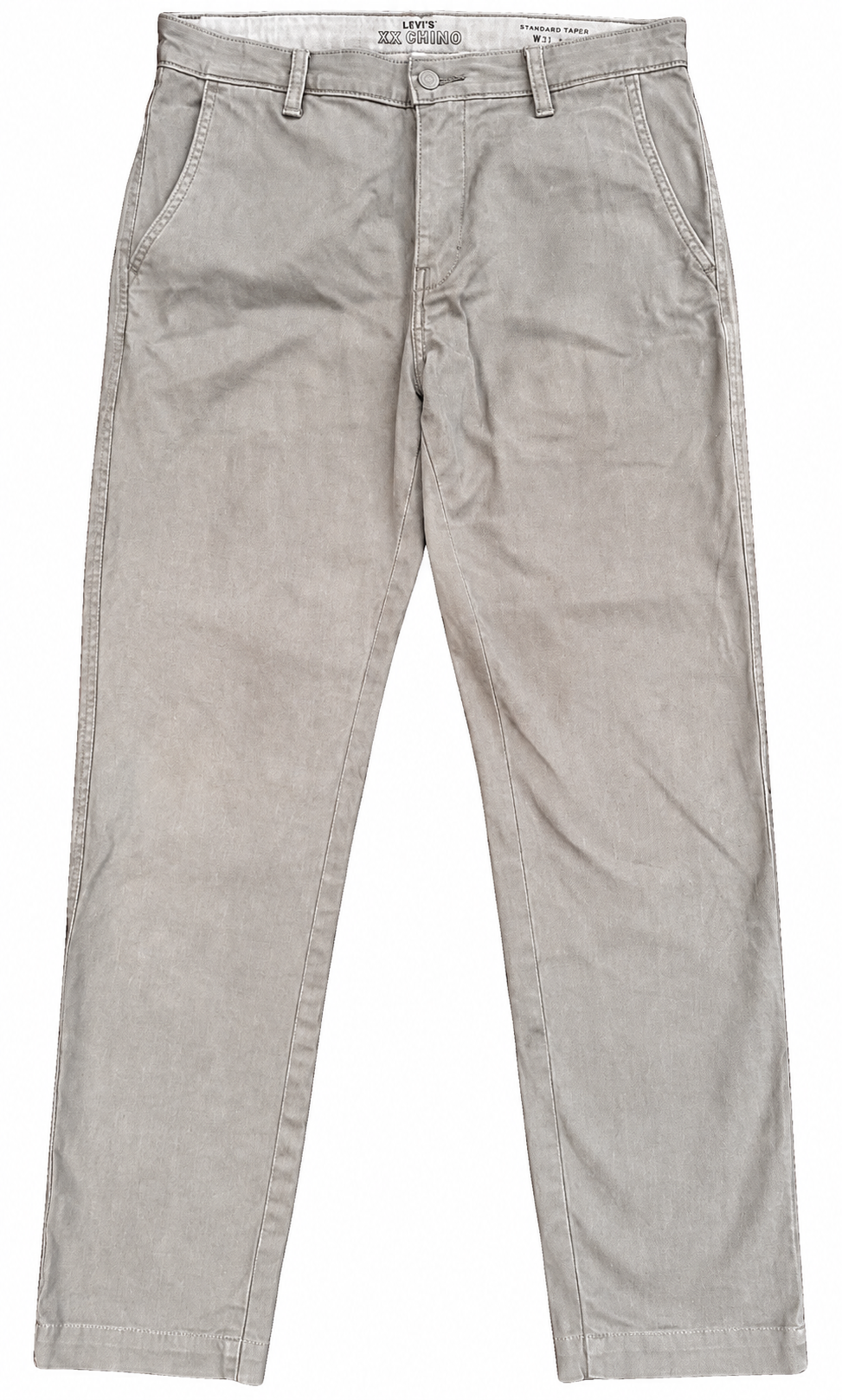 Levis XX Chino Mens Trousers W30 L32 Grey Beige Standard Taper