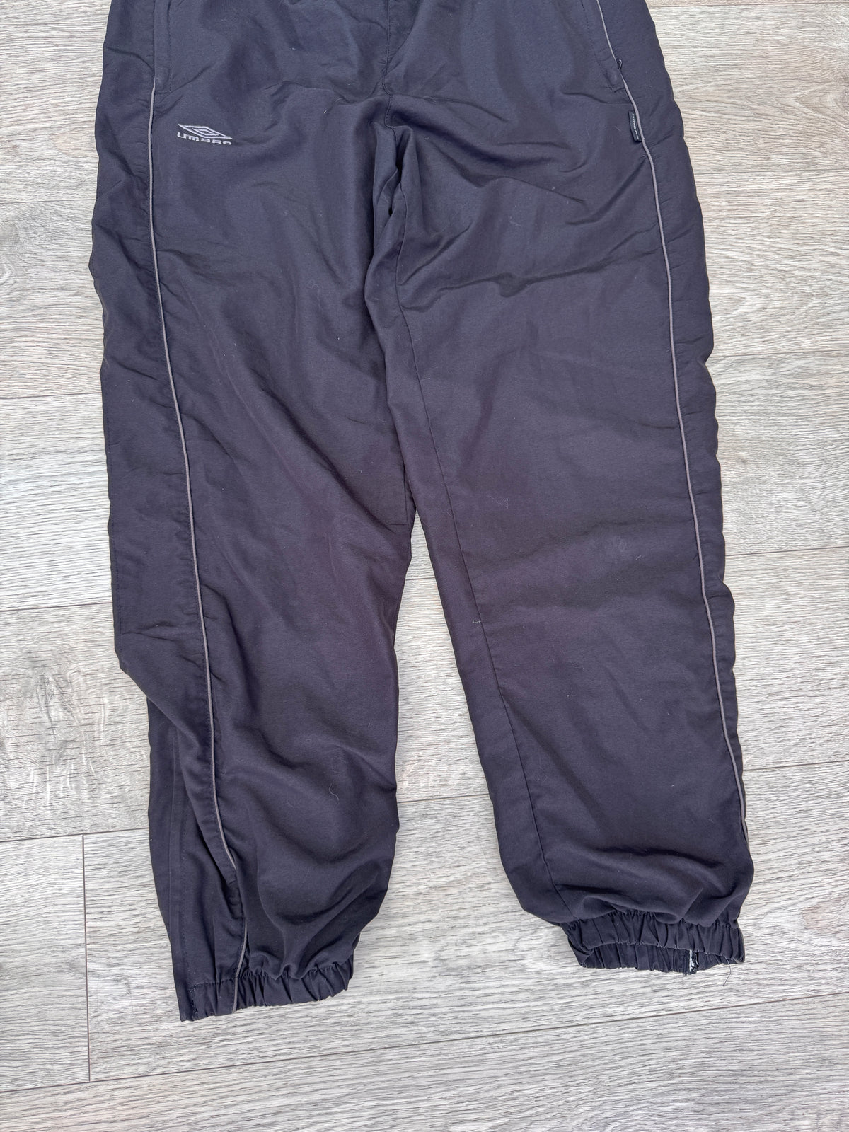 Umbro Mens Tracksuit Bottoms Size Large Black Joggers Lined