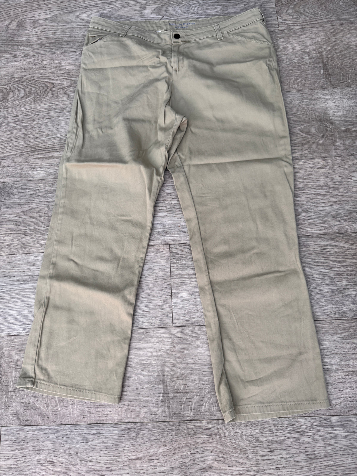 Dickies Womens Relaxed Fit Chino Trousers Beige Stone Workwear W 38 L 28