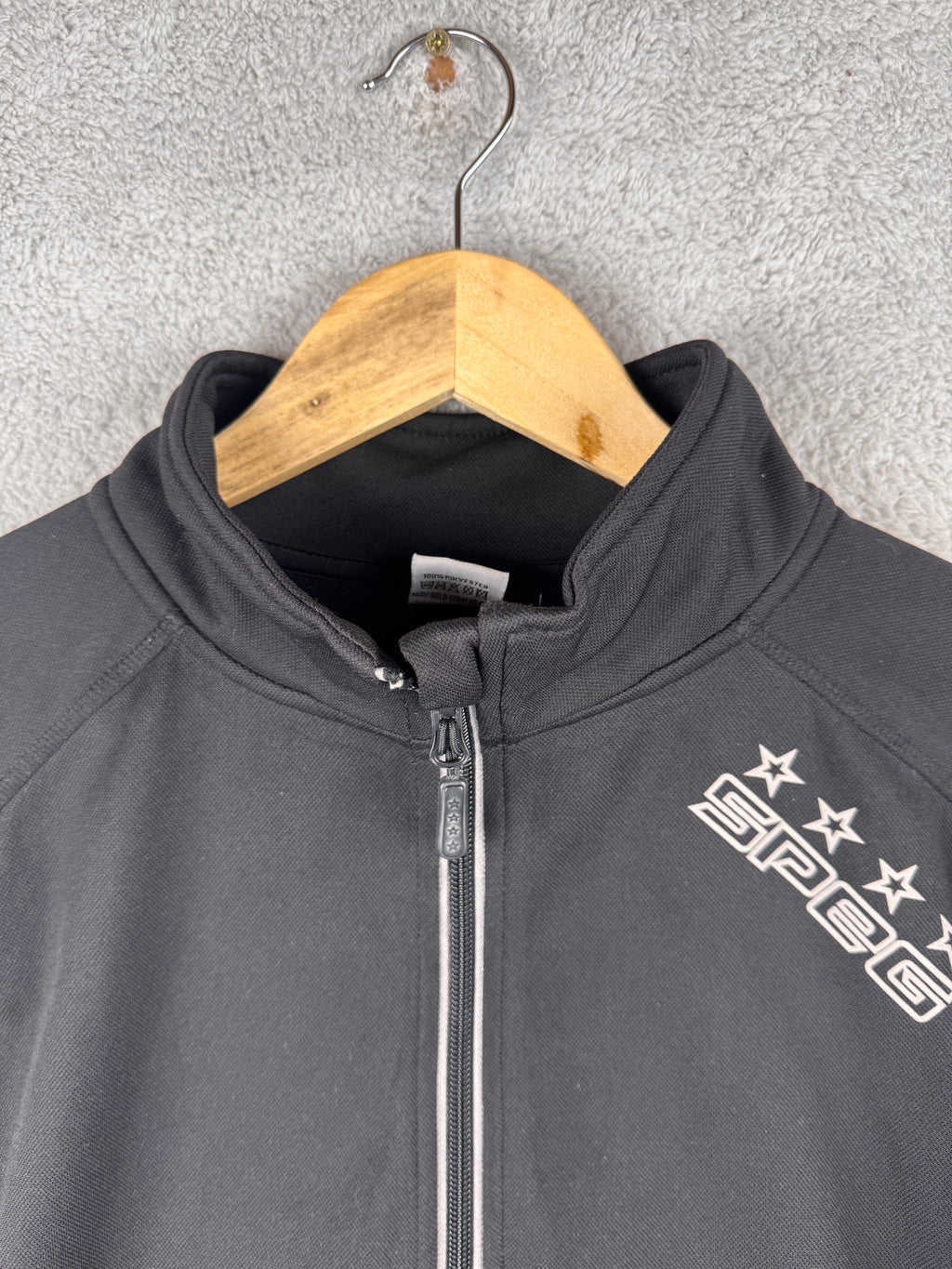 SPEG Mens Cycling Jacket XL Black Full Zip Long Sleeve Windproof
