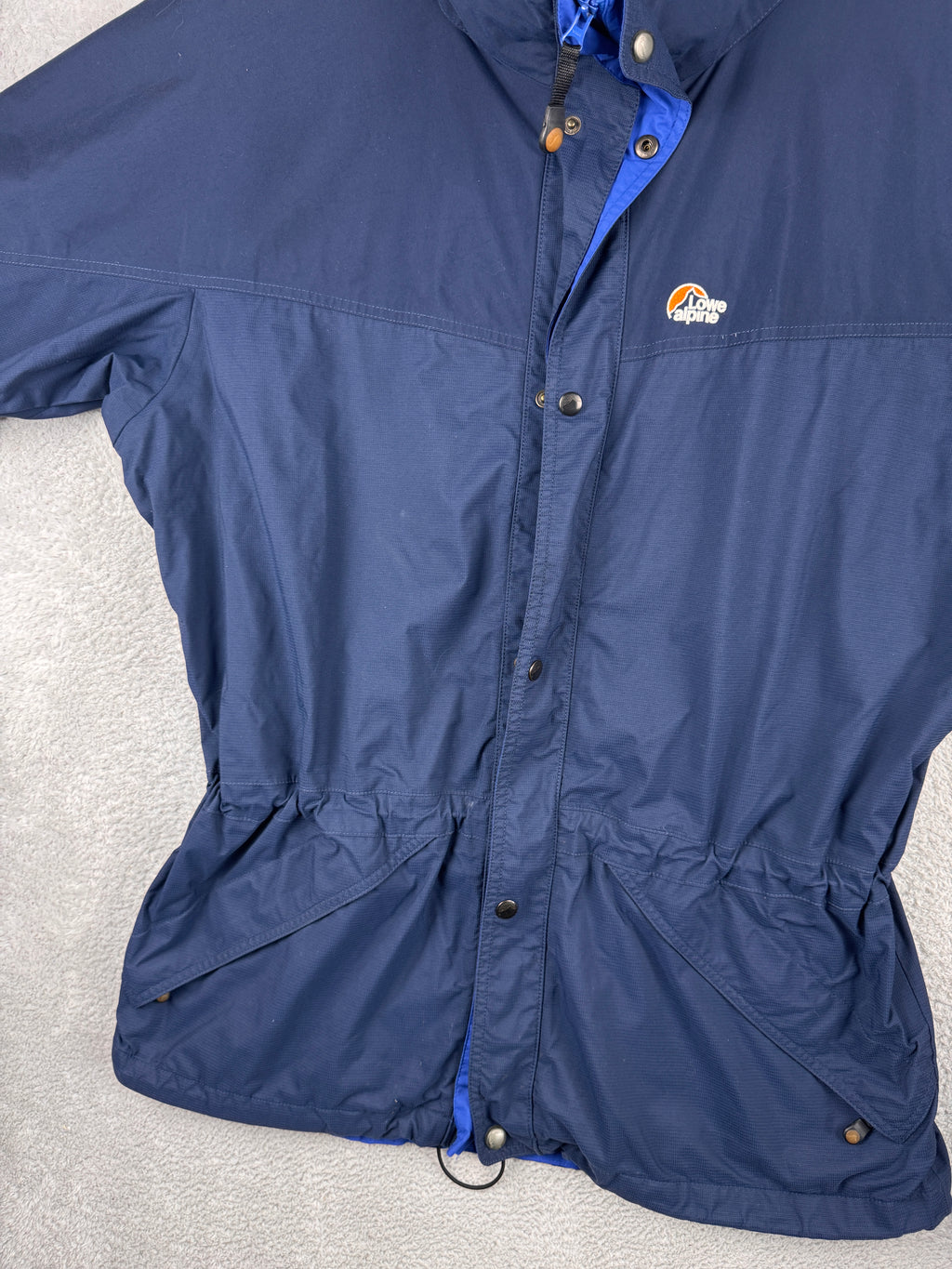 Vintage Lowe Alpine Grand Womens Large Navy Waterproof Hiking Outdoor Jacket