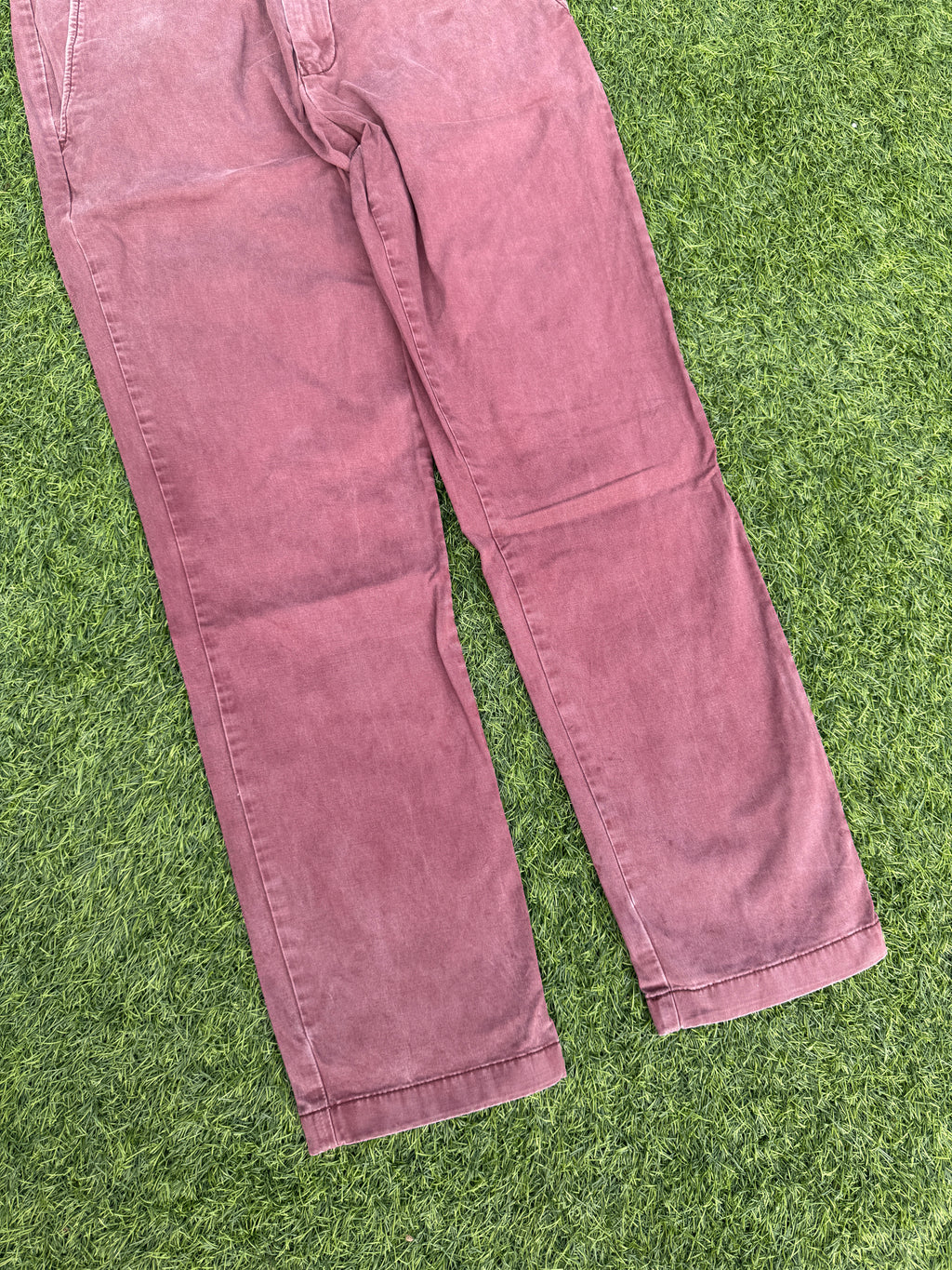 Tommy Hilfiger Mens Burgundy Chino Trousers W33 L30 Slim Fit