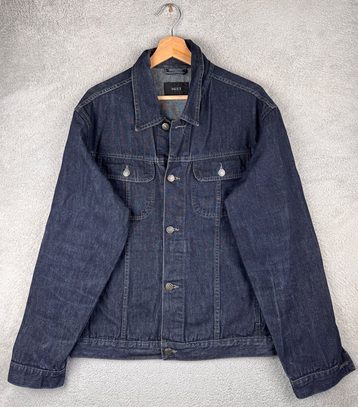 Next Womens Denim Jacket Large Dark Blue Indigo Trucker Western