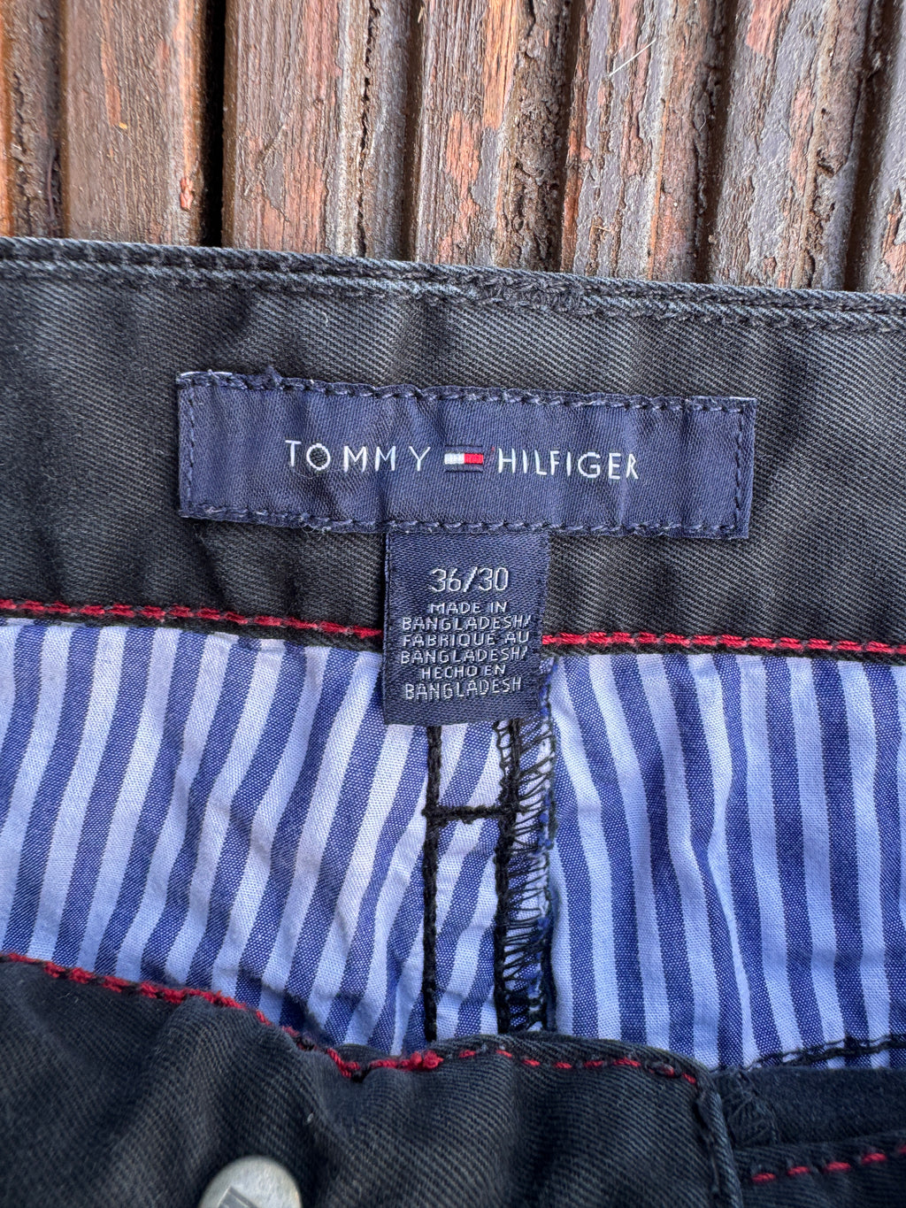 Tommy Hilfiger Mens Black Jeans W36 L30 Straight Leg Denim Trousers