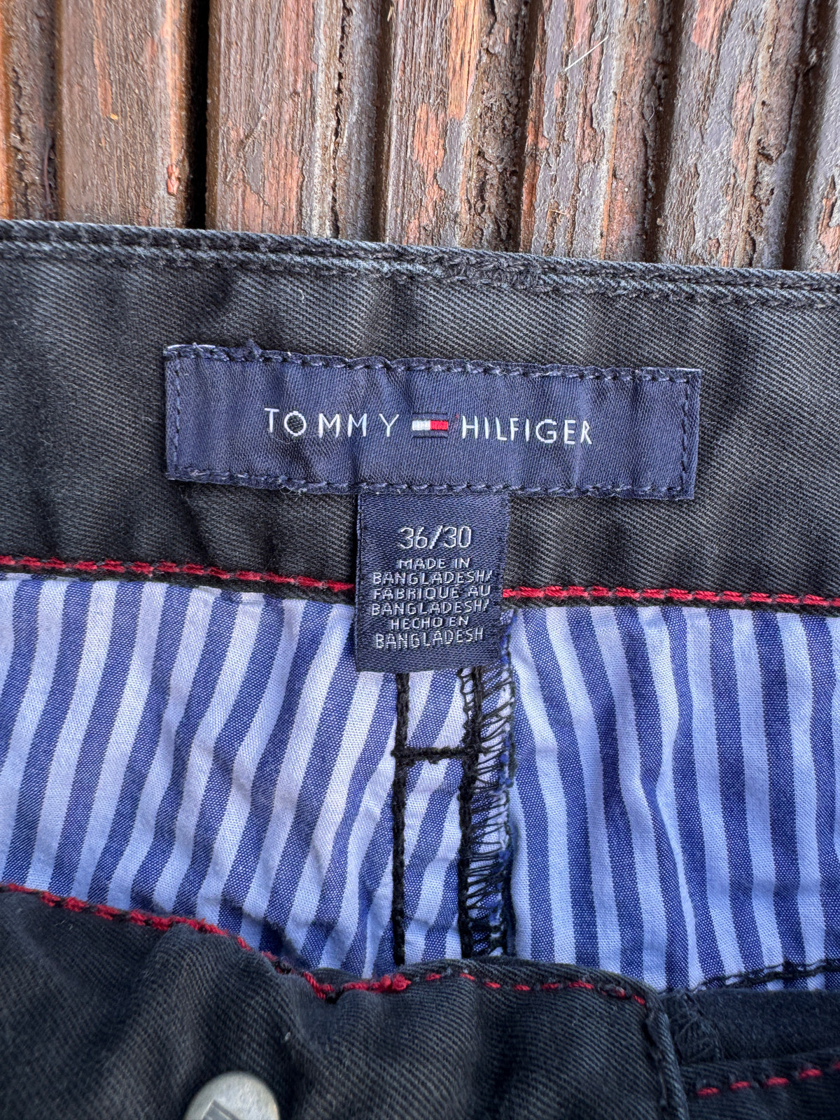 Tommy Hilfiger Mens Black Jeans W36 L30 Straight Leg Denim Trousers