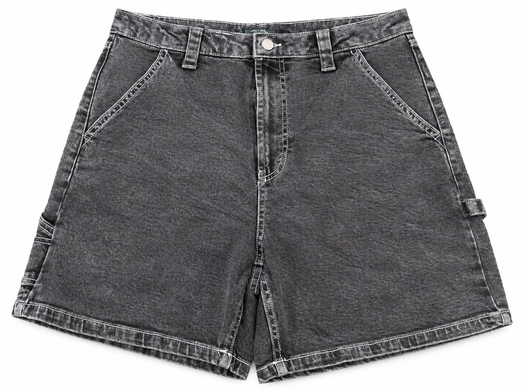 Wild Fable Womens Denim Shorts Size 12 Black Acid Wash Carpenter Utility Y2K