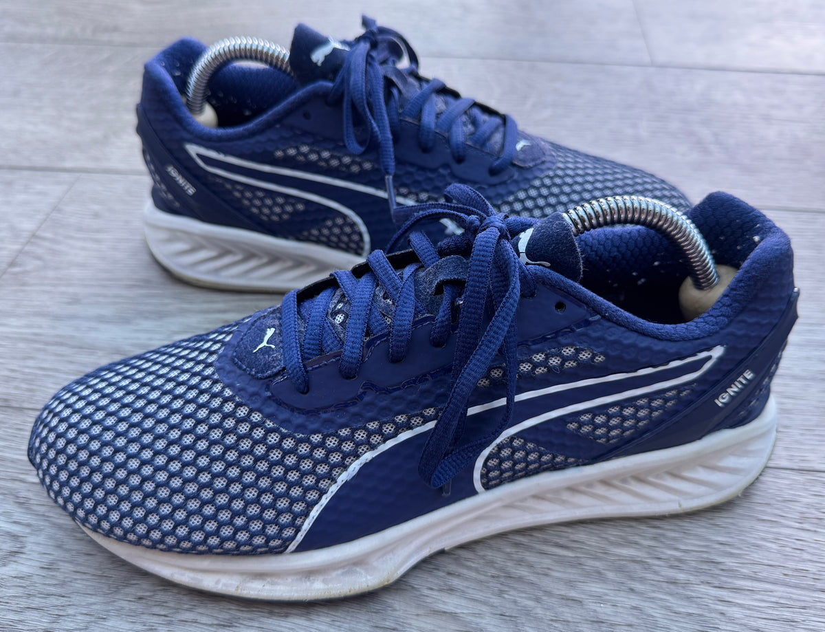 Puma Ignite Mens Running Trainers Navy Blue White UK 6.5