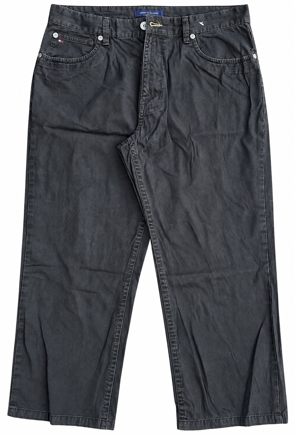 Tommy Hilfiger Mens Black Jeans W36 L30 Straight Leg Denim Trousers
