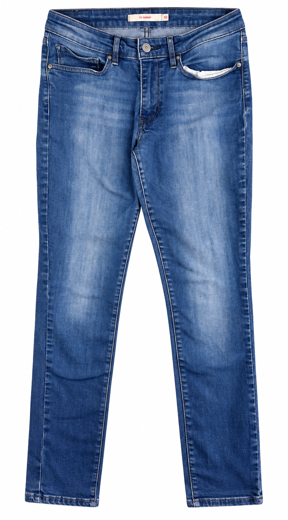 Levis 711 Skinny Womens Jeans W30 L 28 Blue Stretch Denim Slim Fit