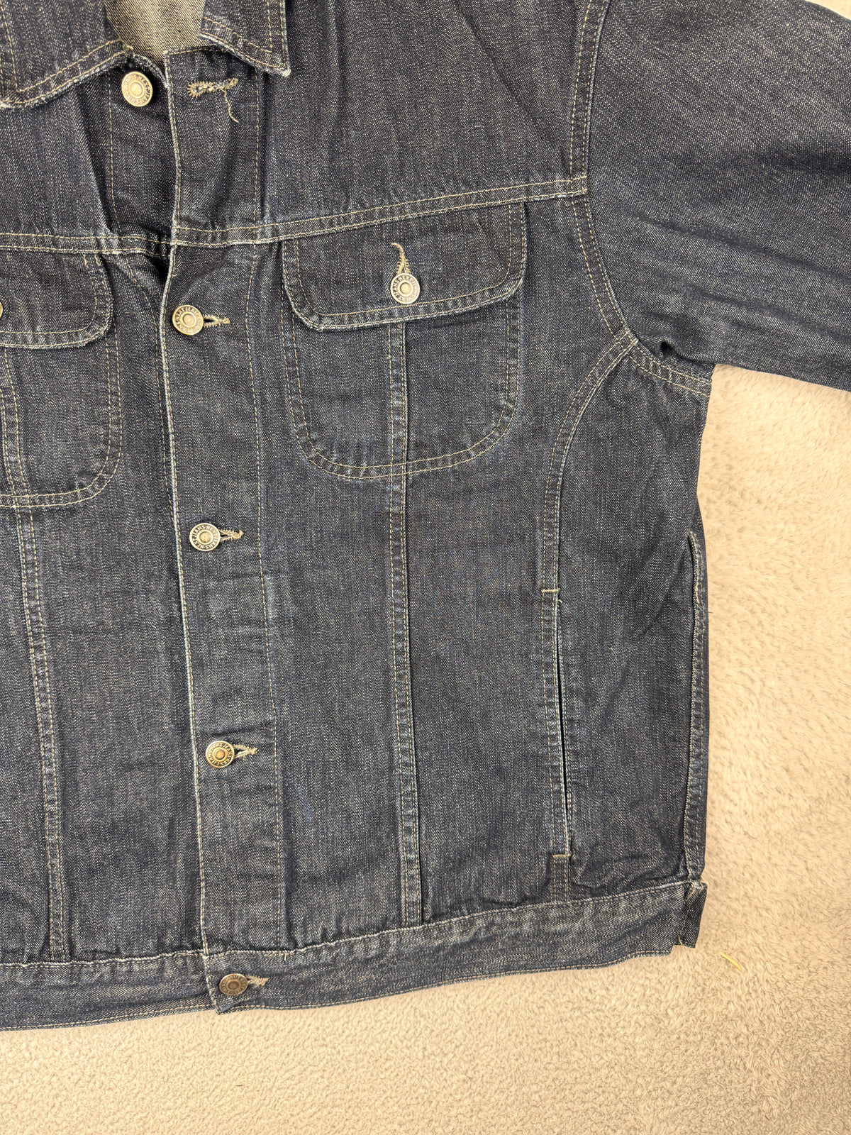 Next Womens Denim Jacket Large Dark Blue Indigo Trucker Western