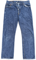 Levis 501 Mens Jeans W30 L30 Blue Denim Straight Leg Distressed Button Fly