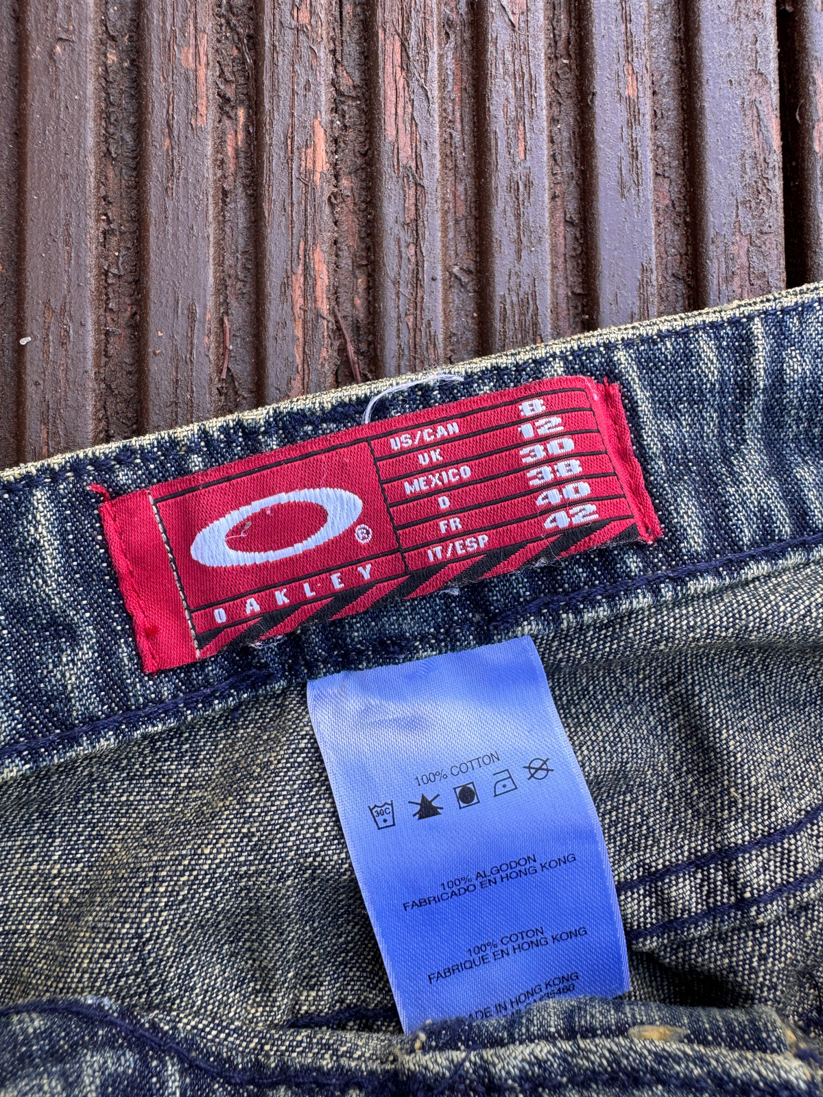 Oakley Womens Flared Bootcut Jeans W32 L34 Blue Wash Denim Y2K