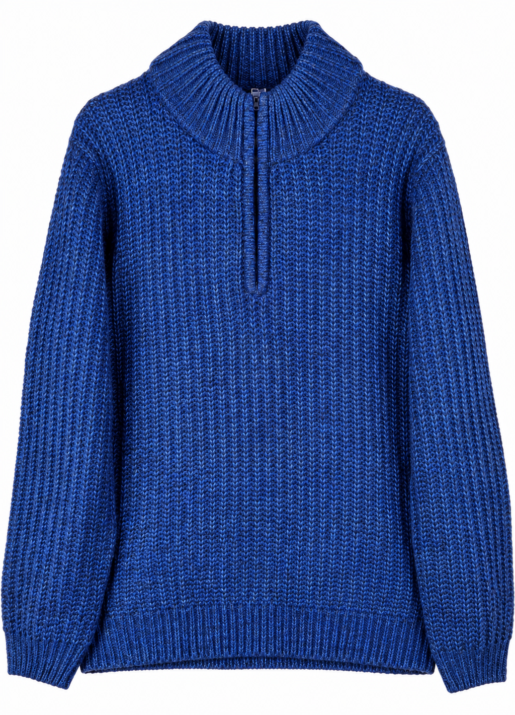 Joe Browns Mens XL Blue Chunky Knit Quarter Zip Jumper Pullover Winter