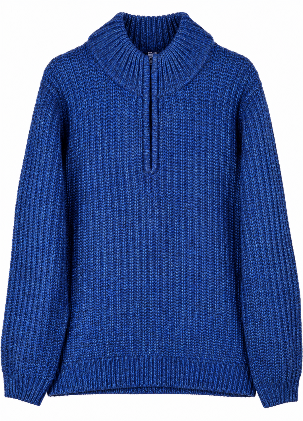 Joe Browns Mens XL Blue Chunky Knit Quarter Zip Jumper Pullover Winter