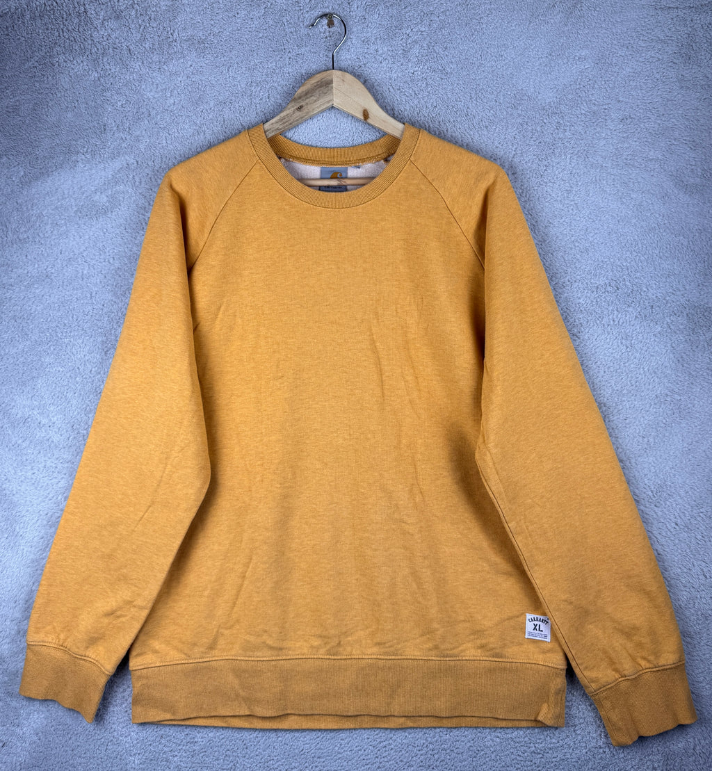 Carhartt Holbrook LT Sweatshirt Mens XL Mustard Yellow Crew Neck Jumper